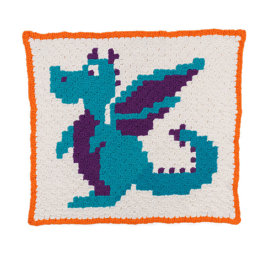Corner To Corner Crochet Dragon Blanket made using Bernat yarn