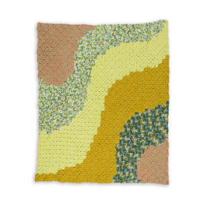 Bernat Do The Wave C2C Crochet Blanket Jungle corner to corner crochet blanket made using Bernat yarn.