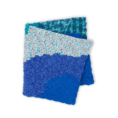 Bernat Do The Wave C2C Crochet Blanket Ocean corner to corner crochet blanket made using Bernat yarn.