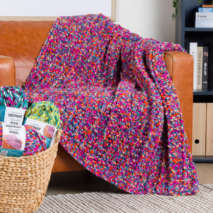 Bernat Pixel Prism Crochet Waffle Stitch Throw Pixel Prism Crochet Waffle Stitch Throw made using Bernat yarn