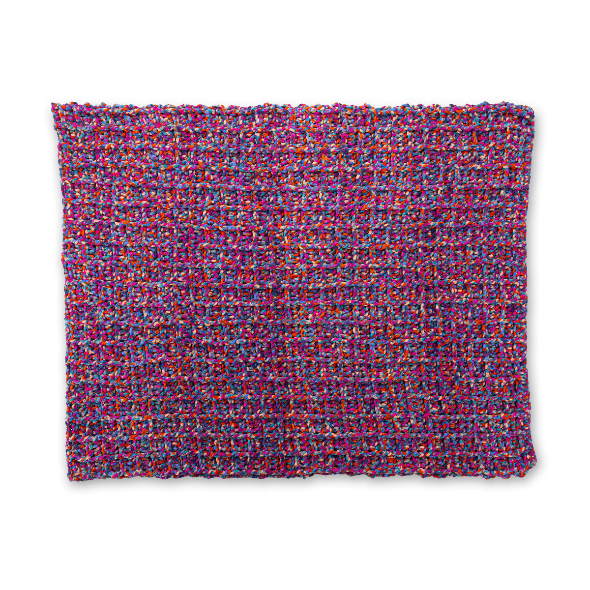Pixel Prism Crochet Waffle Stitch Throw made using Bernat yarn