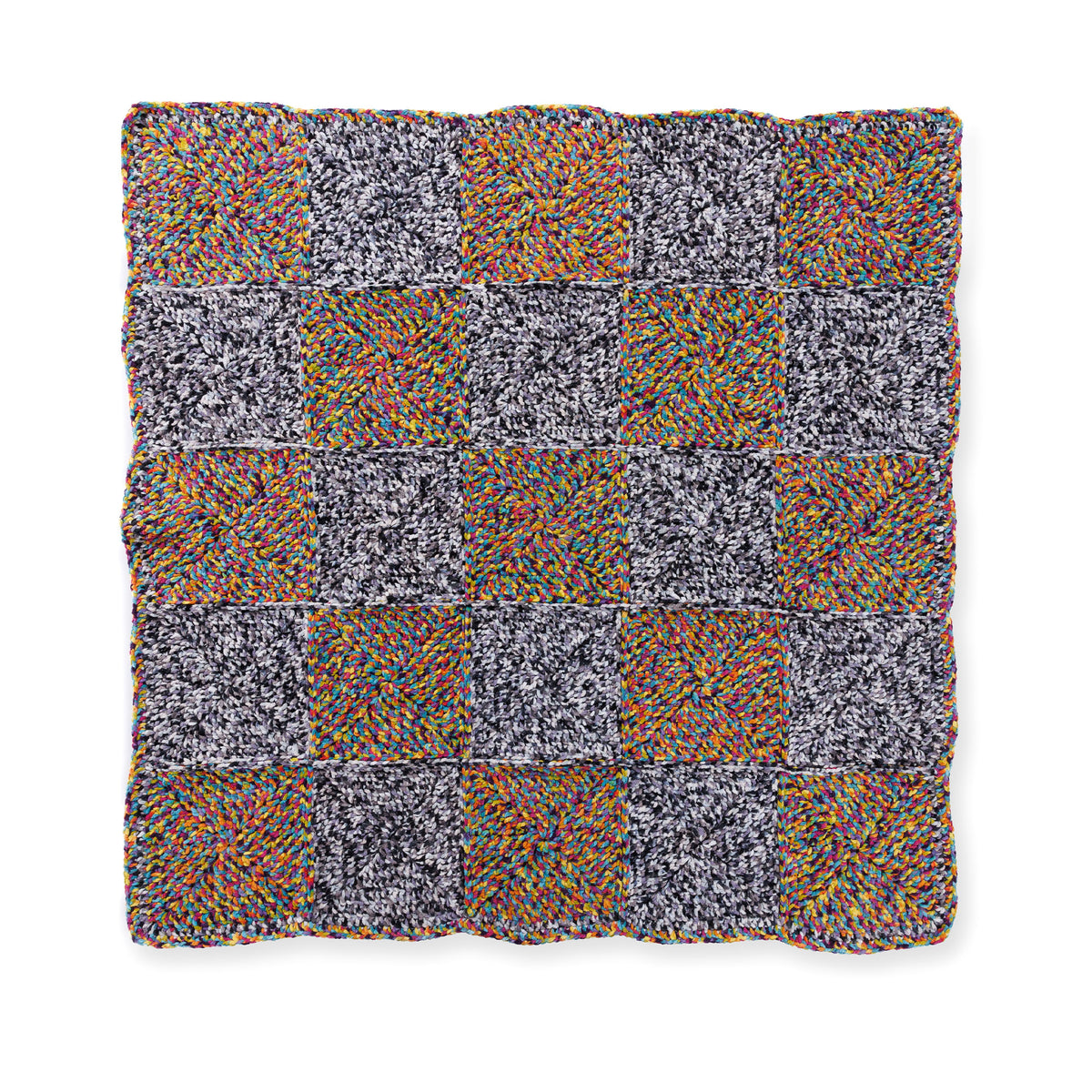 Vivid & Void Crochet Blanket made using Bernat yarn