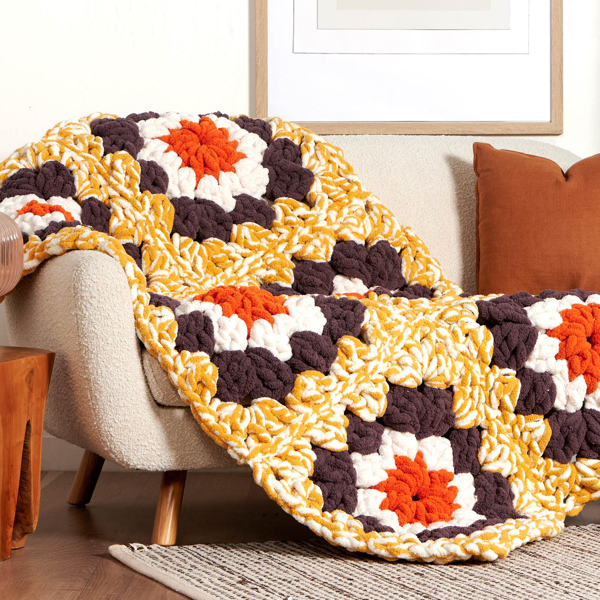 Gigantic-Granny Crochet Blanket Or Rug made using Bernat yarn