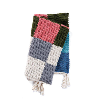 Bernat Crochet Contrast Check Blanket Crochet Contrast Check Blanket made using Bernat yarn