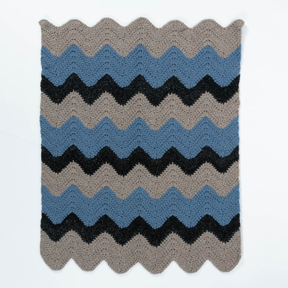 Crochet Mountain Mist Throw made using Bernat yarn