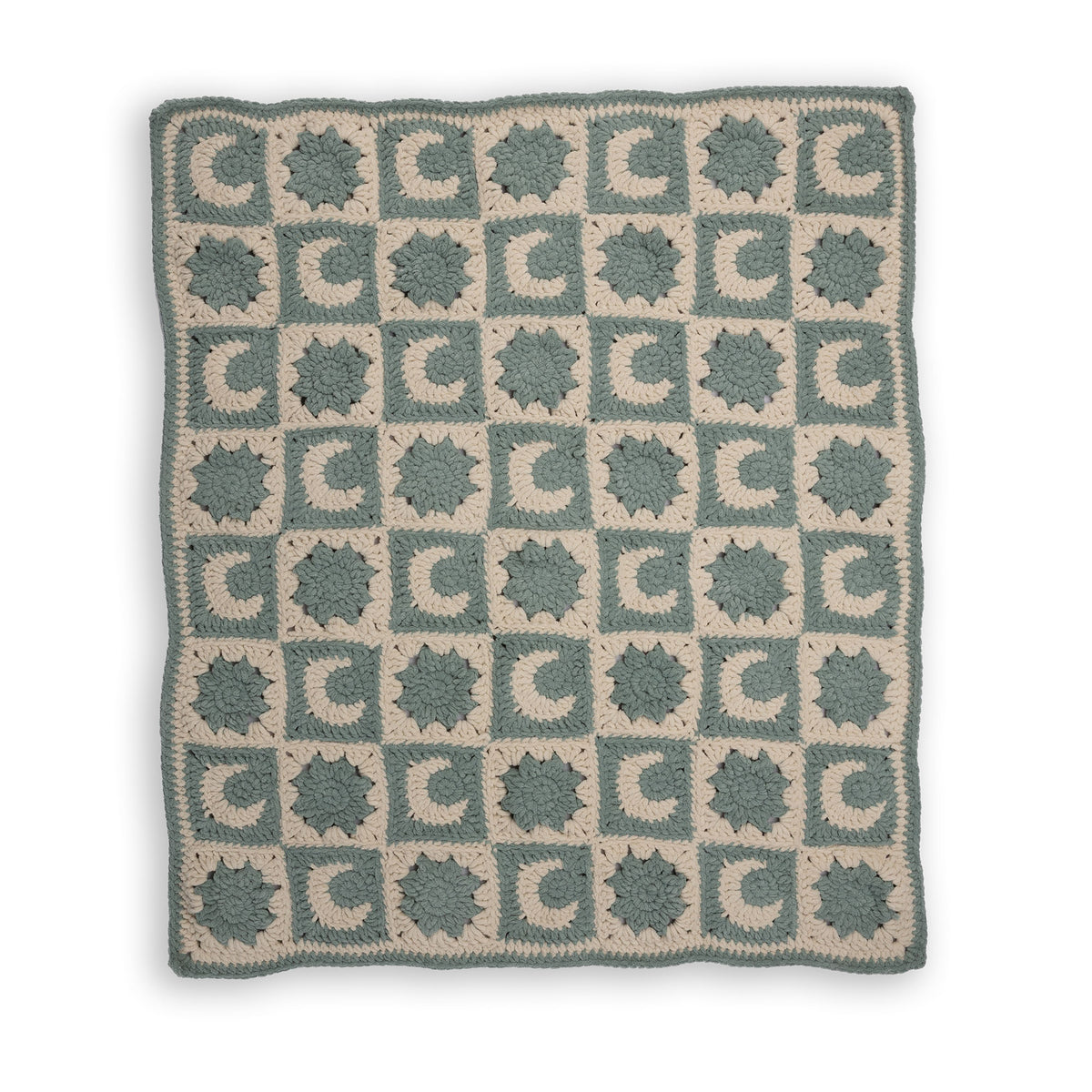 Celestial Motifs Crochet Blanket made using Bernat yarn