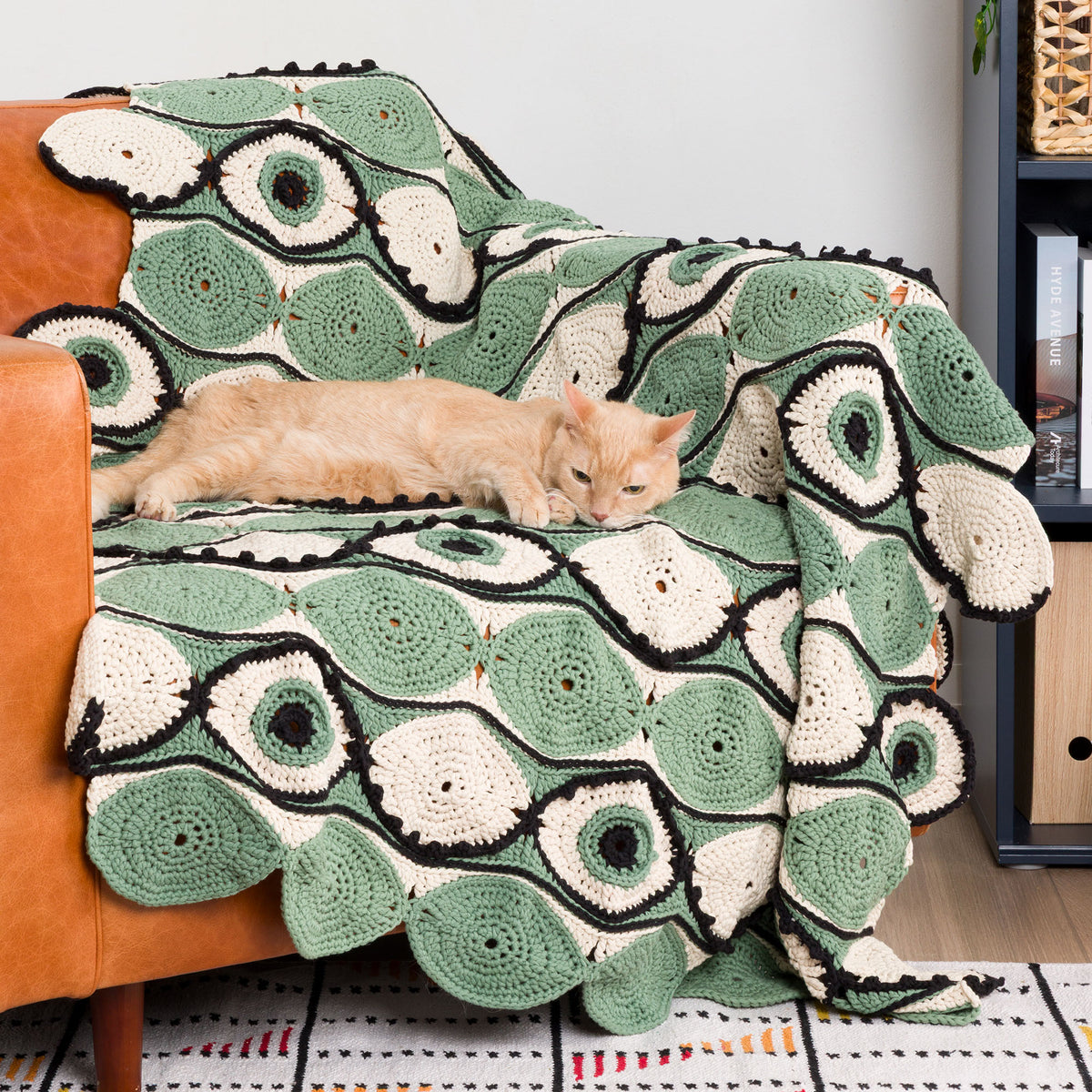Eye See You Crochet Blanket made using Bernat yarn