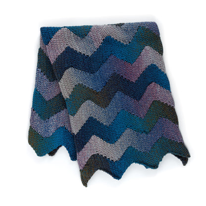 Bernat Join As You Zig Zag Crochet Blanket Join As You Zig Zag Crochet Blanket made using Bernat yarn in a styled lifestyle setting