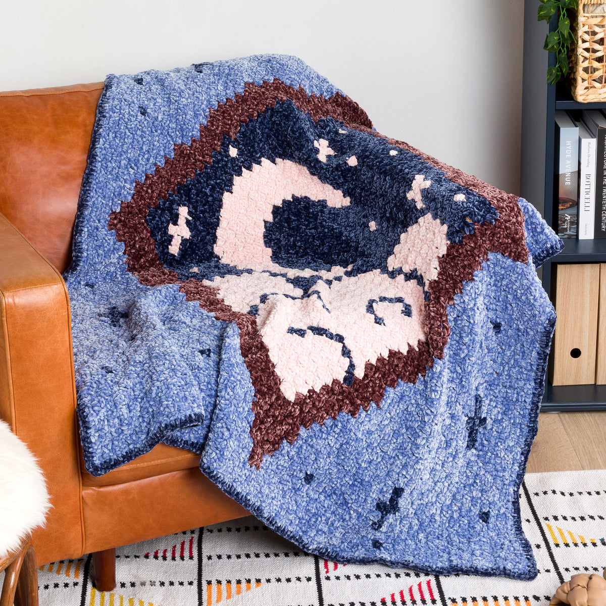 Moonlit View Crochet Blanket made using Bernat yarn