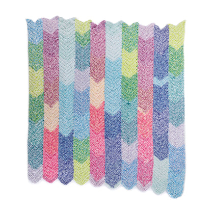 Bernat Color Cascade Crochet Blanket Color Cascade Crochet Blanket made using Bernat yarn on a white background