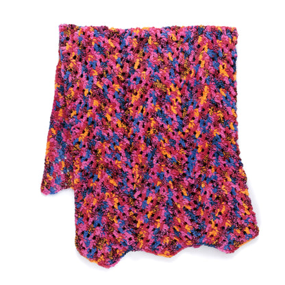 Bernat Candy Crochet Chevron Blanket Candy Crochet Chevron Blanket made using Bernat yarn in a styled lifestyle setting