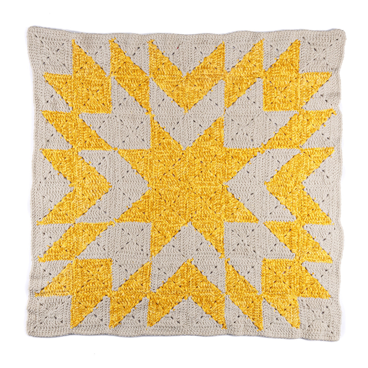 Crochet Sunburst Quilt made using Bernat yarn