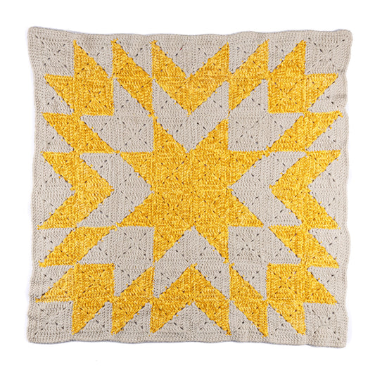 Crochet Sunburst Quilt made using Bernat yarn