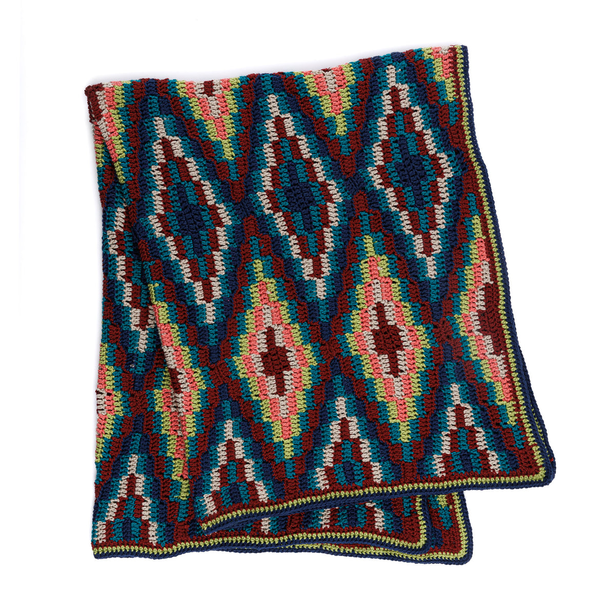 Diamond Dancer Crochet Blanket made using Bernat yarn