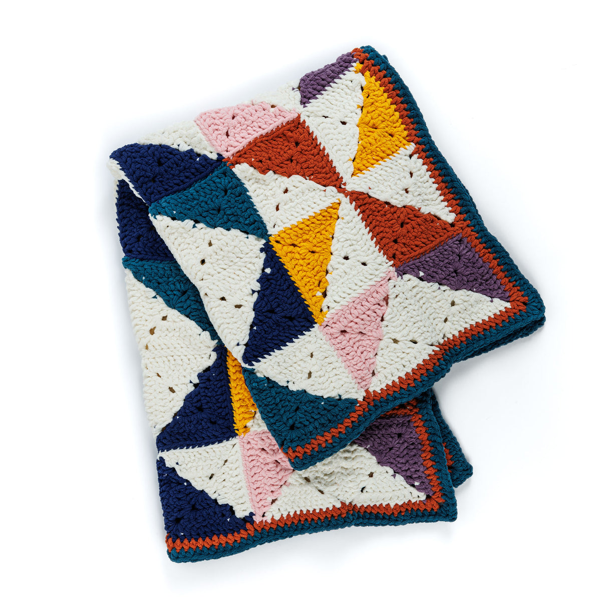 Geosquares Crochet Blanket made using Bernat yarn