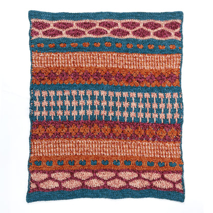 Bernat Sampler Stitched Crochet Blanket Sampler Stitched Crochet Blanket made using Bernat yarn