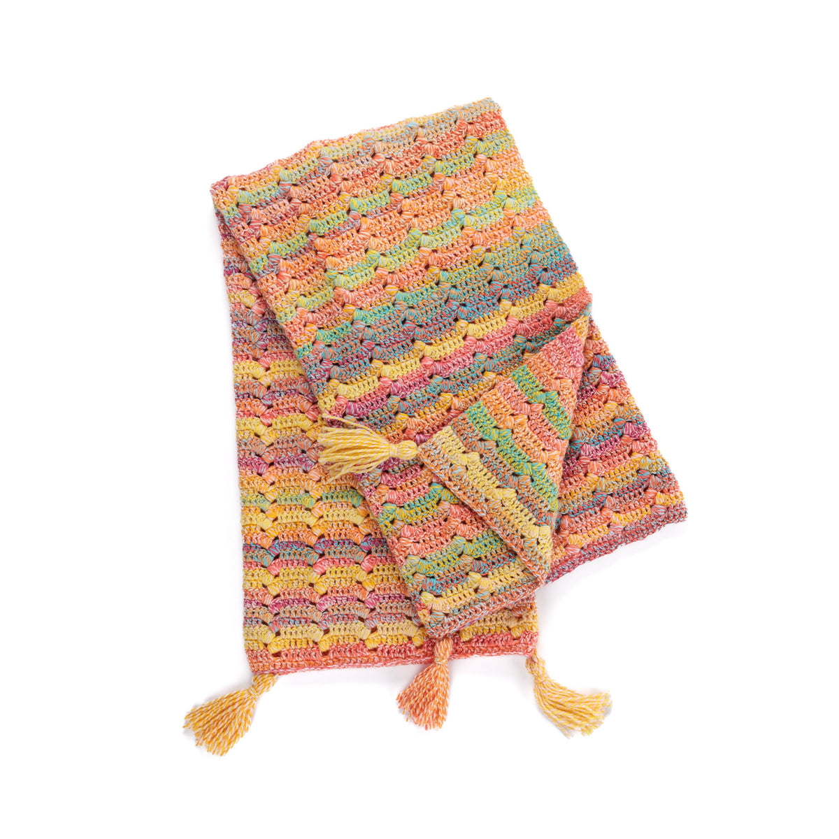 Summer Harmony Crochet Blanket made using Bernat yarn