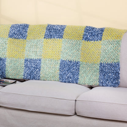 Bernat Misty Hollow Crochet Checkerboard Blanket Misty Hollow Crochet Checkerboard Blanket made using Bernat yarn