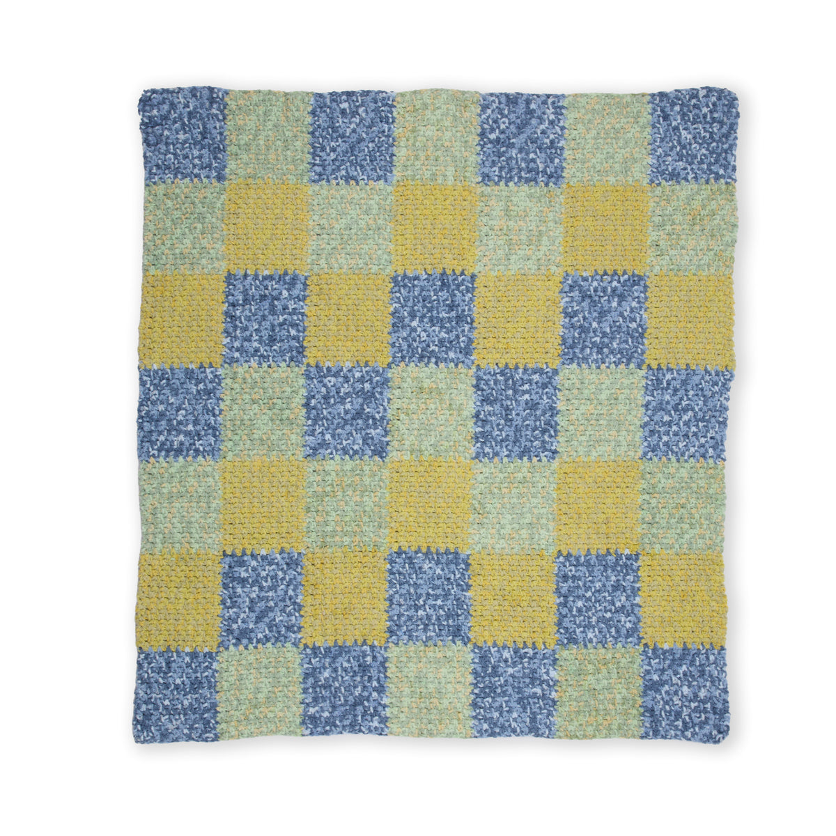 Misty Hollow Crochet Checkerboard Blanket made using Bernat yarn