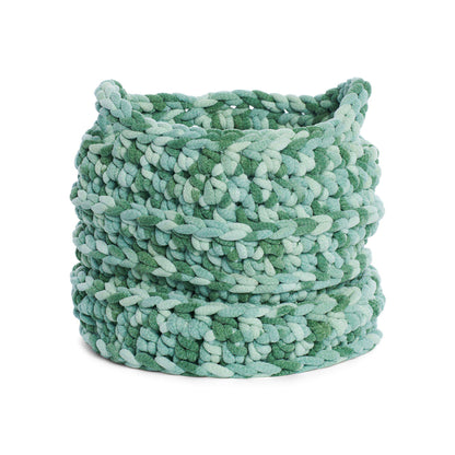 Bernat Crochet Textured Bands Basket Crochet Basket made in Bernat Plush Big Yarn