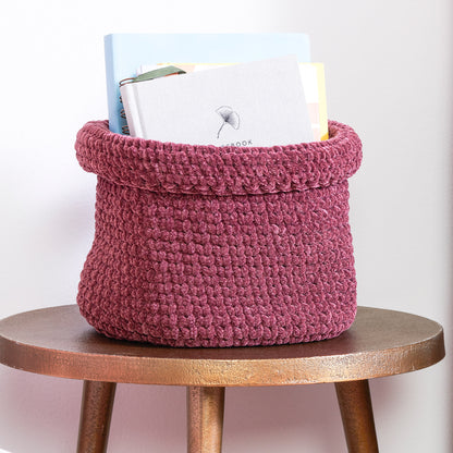 Bernat Crochet Easy Breezy Basket Crochet Basket made in Bernat Plush Yarn