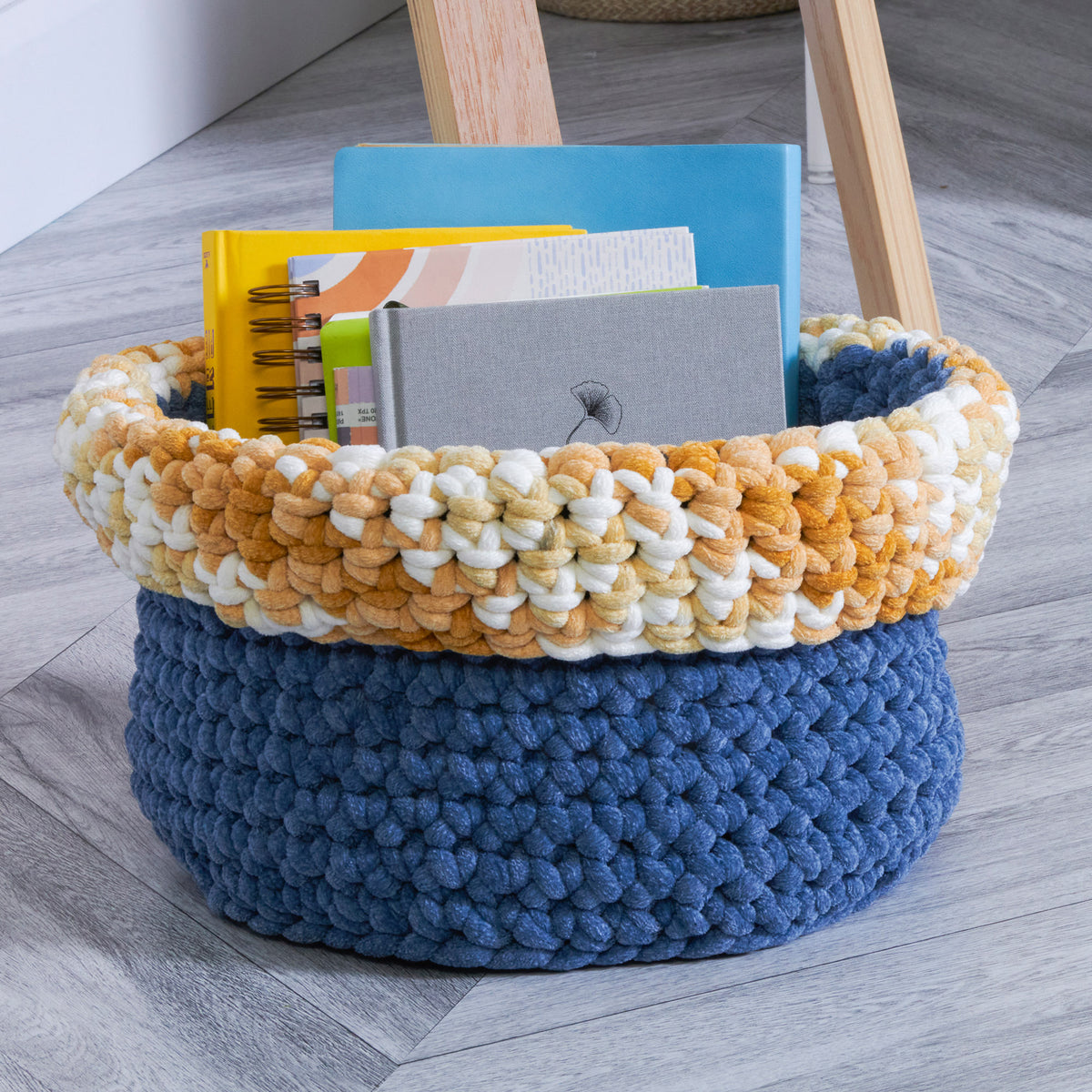 Crochet Basket made in Bernat Yarn