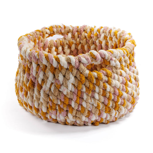 Crochet Bedroom Basket made using Bernat yarn