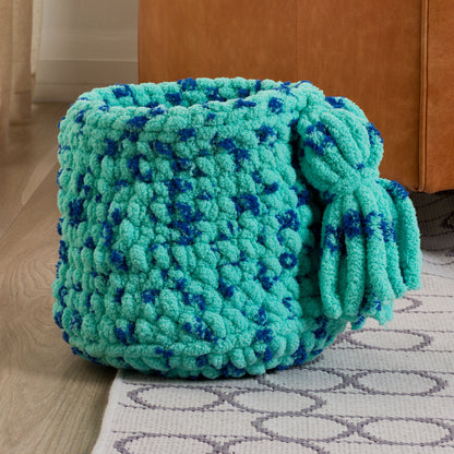 Bernat Stitch and Store Crochet Basket Stitch And Store Crochet Basket made using Bernat yarn in a styled lifestyle setting