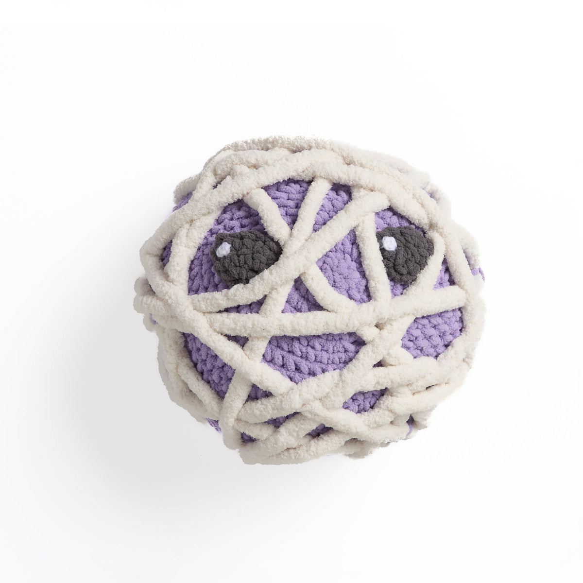 Crochet Cuddly Mummy Pillow made using Bernat yarn