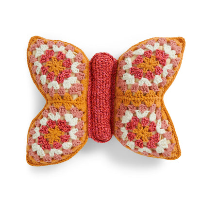 Bernat Crochet Granny Butterfly Pillow Crochet Pillow made in Bernat Forever Fleece Yarn