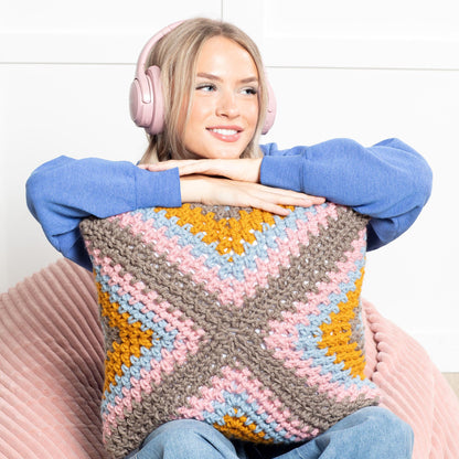 Bernat Chonky Square Crochet Pillow Crochet Pillow made in Bernat Softee Chunky Yarn