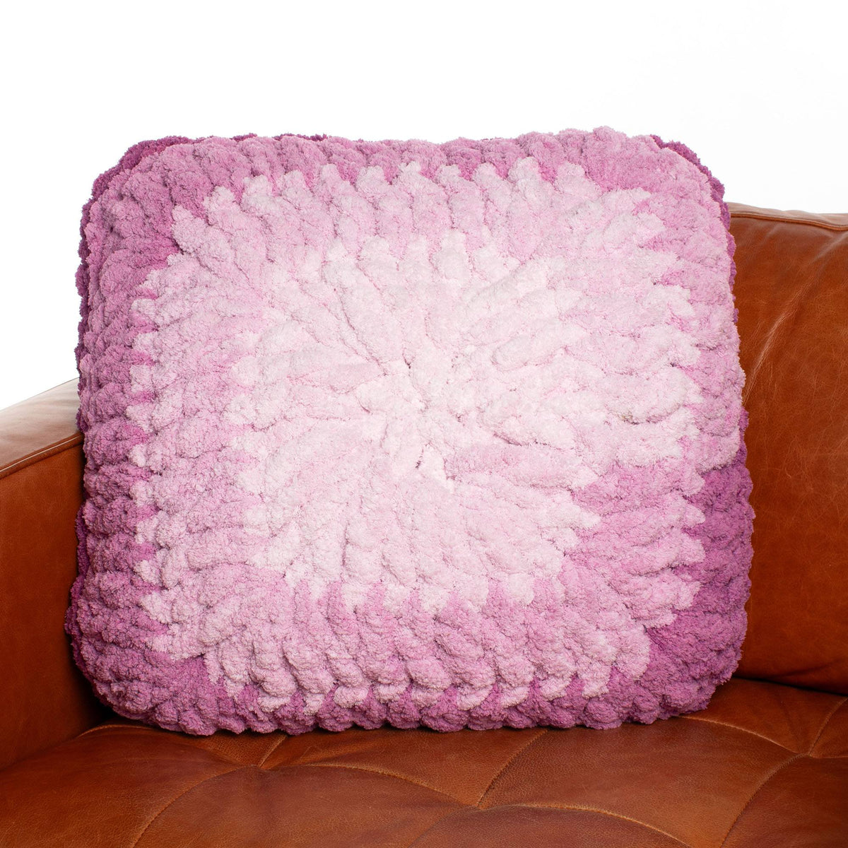 Radiant Crochet Pillow made using Bernat yarn