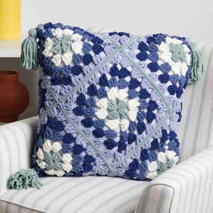 Bernat Granny’s Diamonds Crochet Throw Pillow Granny’s diamonds crochet pillow made using Bernat All in One Blanket Granny yarns.
