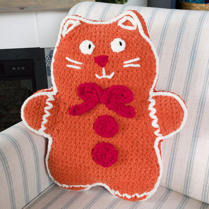 Bernat Crochet Gingercat Pillow Crochet Gingercat Pillow made using Bernat yarn