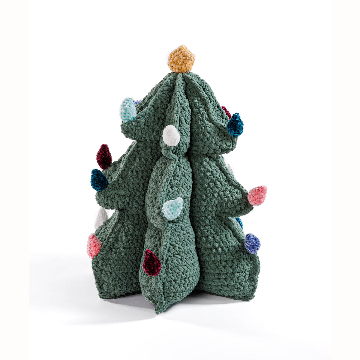 Merry Mod Crochet Christmas Tree Pillow made using Bernat yarn