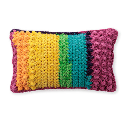 Bernat Striping Comfort Crochet Pillows Prism Splash