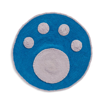 Bernat Paw Print Crochet Pet Rug Crochet Rug made in Bernat Blanket Yarn