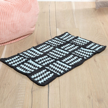 Bernat Crochet Moss Stitch Squares Rug Crochet Rug made in Bernat Plush Yarn