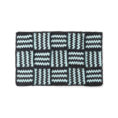 Bernat Crochet Moss Stitch Squares Rug Crochet Rug made in Bernat Plush Yarn