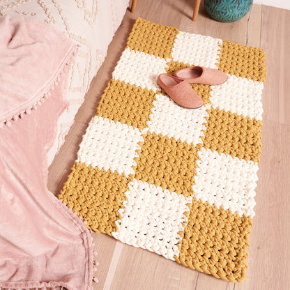 Bernat Fun Crochet Checkerboard Rug  Crochet Rug  made in Bernat Yarn
