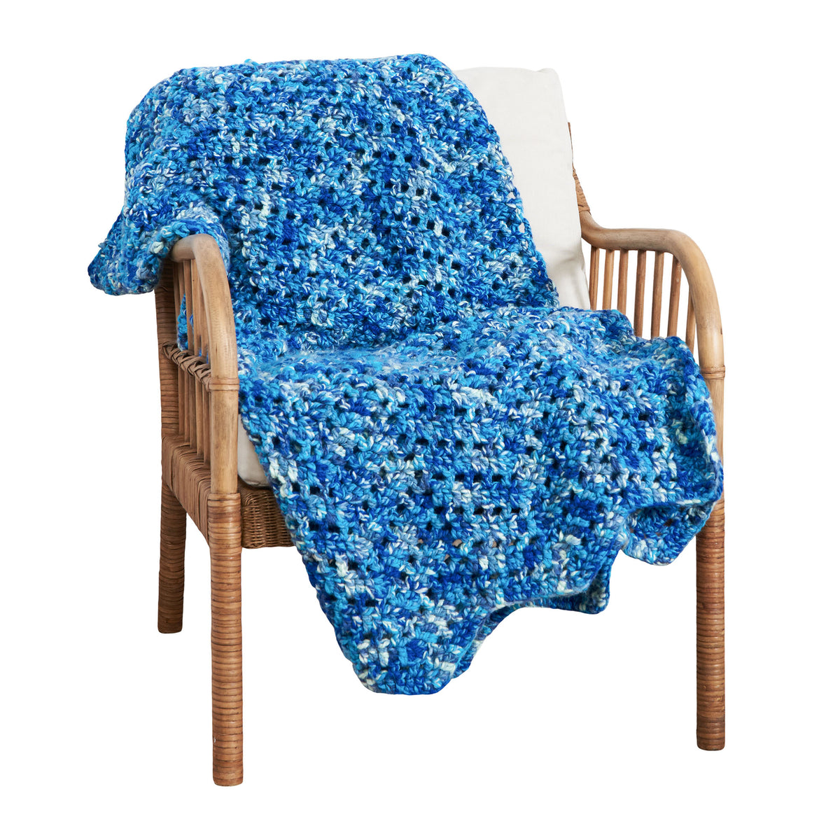 Spark Cozy Crochet Ripple Blanket made using Bernat yarn