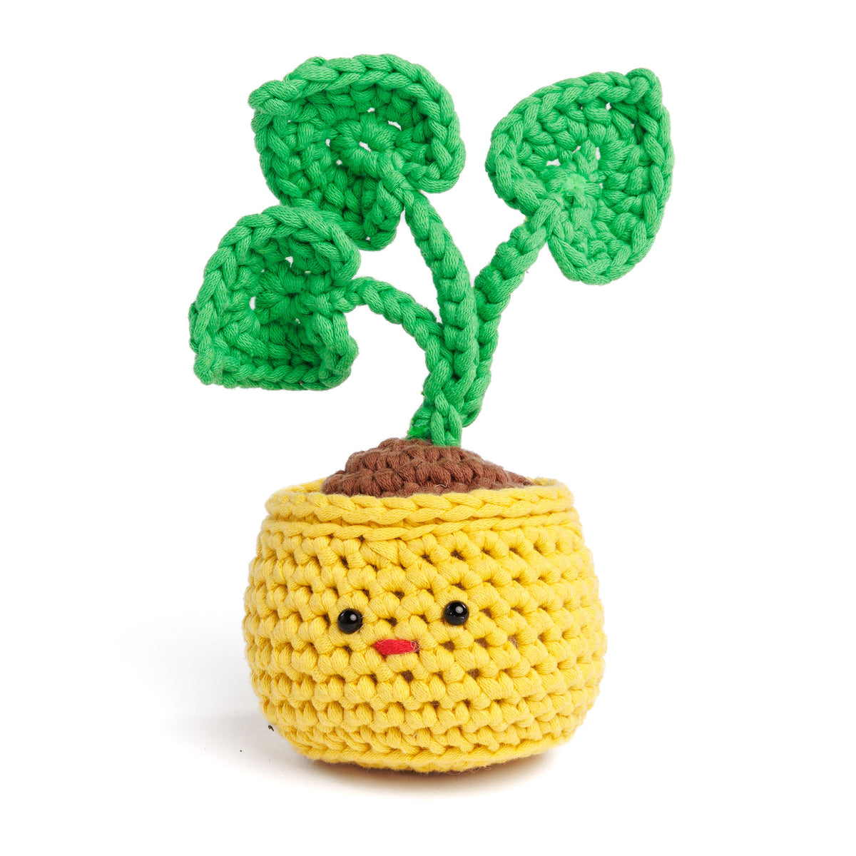 Crochet Mini Monstera made using Bernat yarn