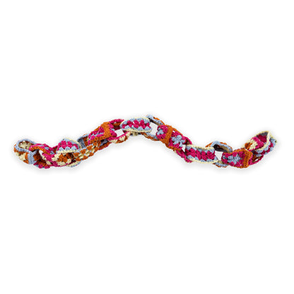 Bernat Crochet Granny Chain Garland Crochet Granny Chain Garland made using Bernat yarn on a white background