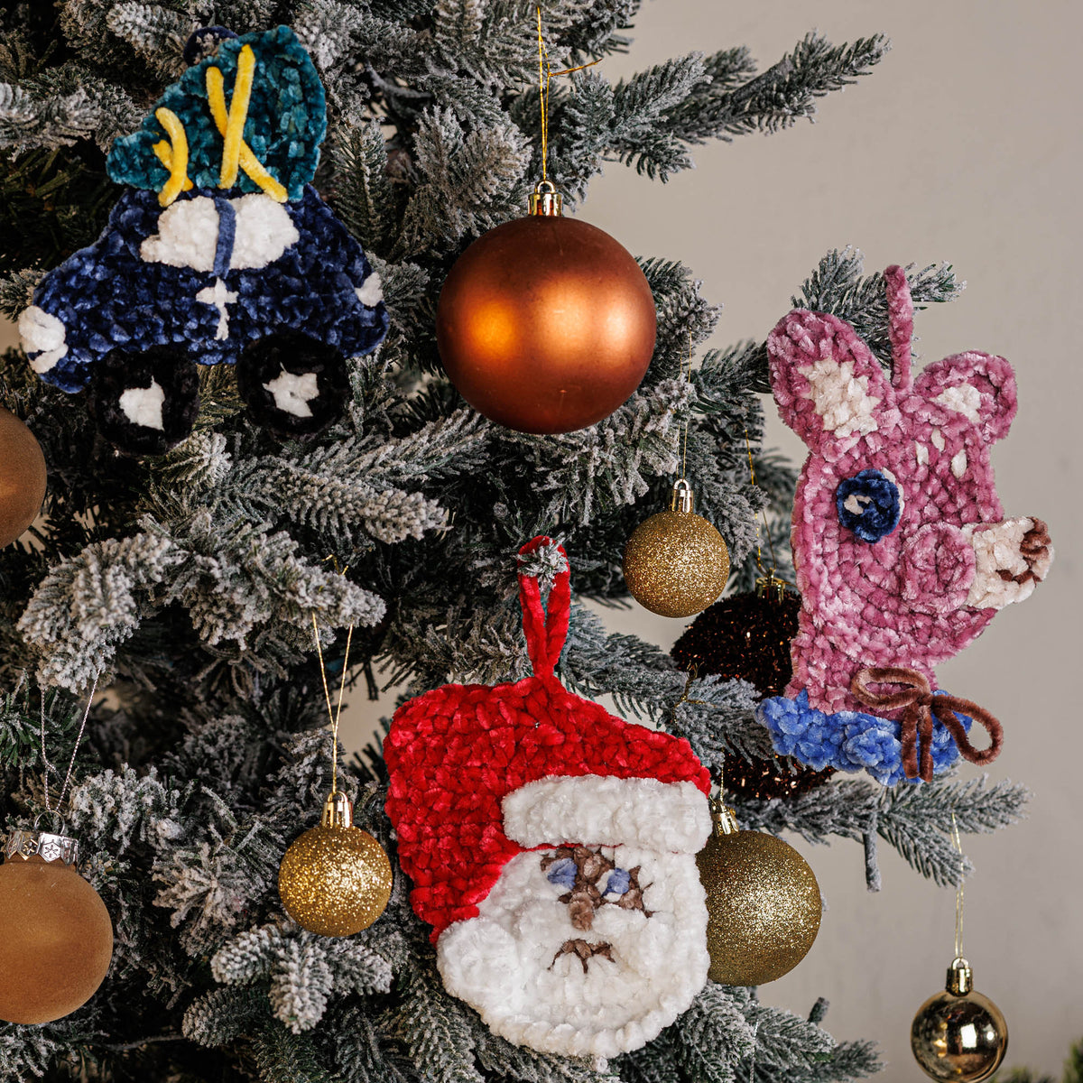 Vintage Whimsy Crochet Christmas Ornaments made using Bernat yarn