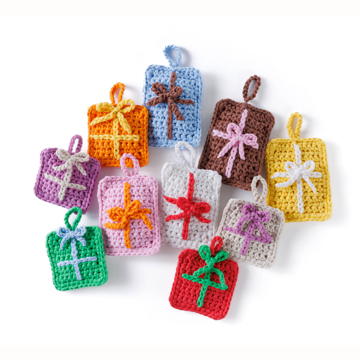 Little Gifties Crochet Ornaments made using Bernat yarn