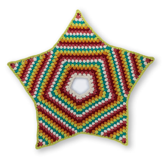 Crochet Star Tree Skirt made using Bernat yarn