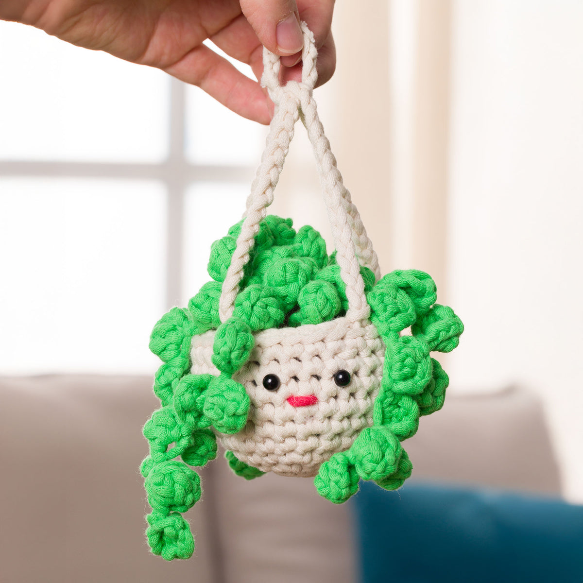 Minis Pearl The Crochet Hanging Plant made using Maker yarn