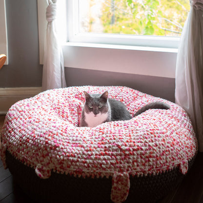 Bernat Donut Ask Me to Wake Up Crochet Pet Bed Crochet Pet Bed made in Bernat Blanket Yarn