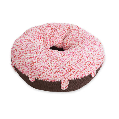 Bernat Donut Ask Me to Wake Up Crochet Pet Bed Crochet Pet Bed made in Bernat Blanket Yarn