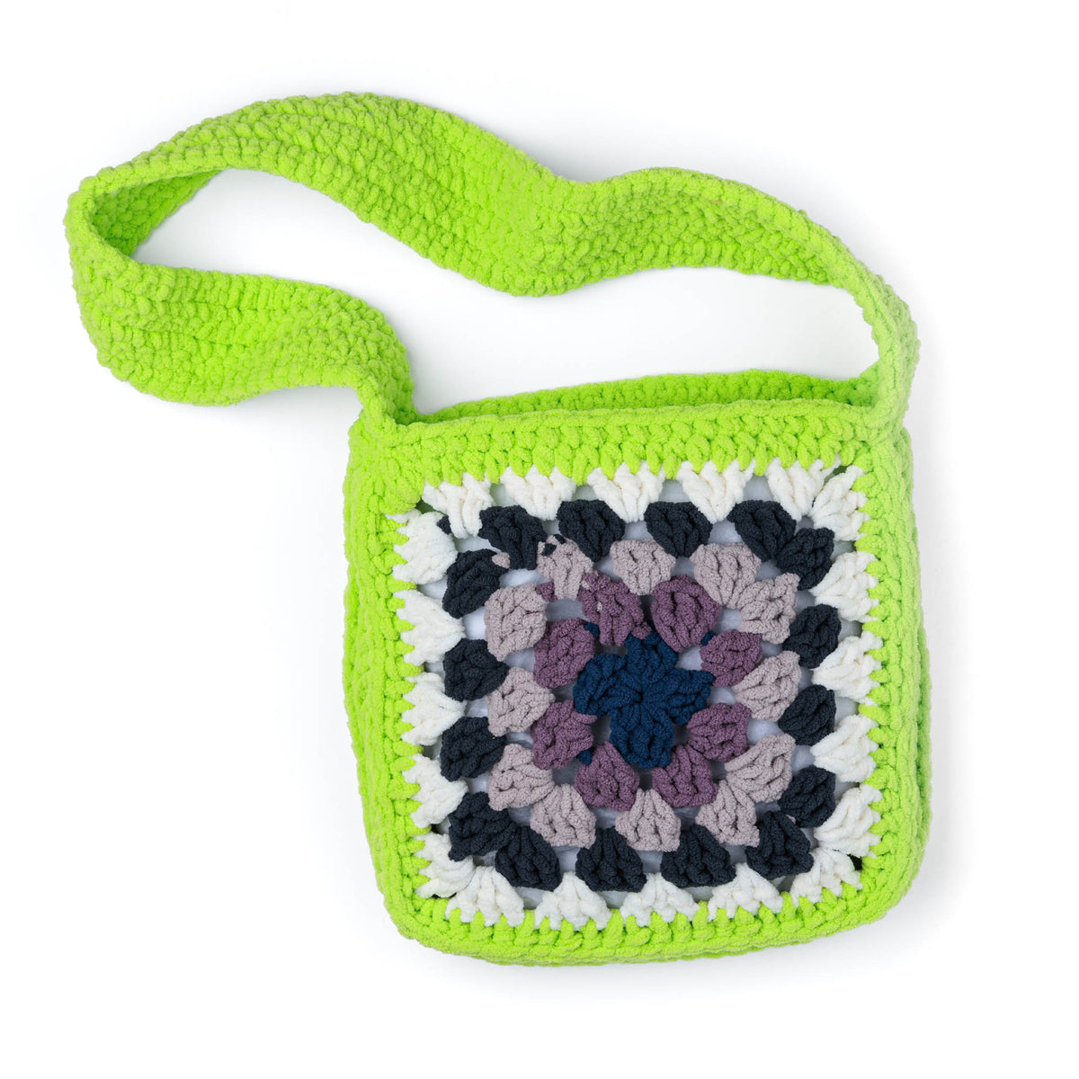 Crochet Safe Travels Bag made using Bernat yarn